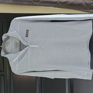 Women's vineyard vines gray striped sankaty shep shirt